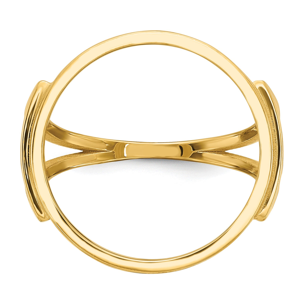 Australian 1/10 oz Gold Kangaroo $15 Coin Bezel Ring Prong Set Diamond-Cut in 14k Yellow Gold