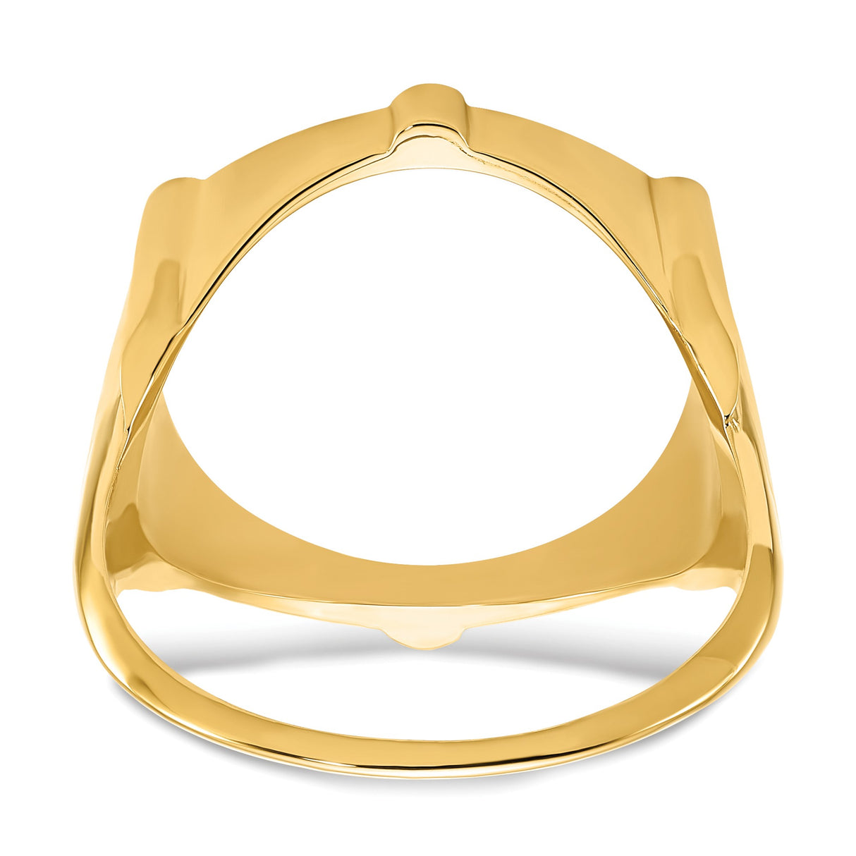 Australian 1/10 oz Gold Kangaroo $15 Coin Bezel Ring Prong Set Diamond-cut Fluted in 14k Yellow Gold
