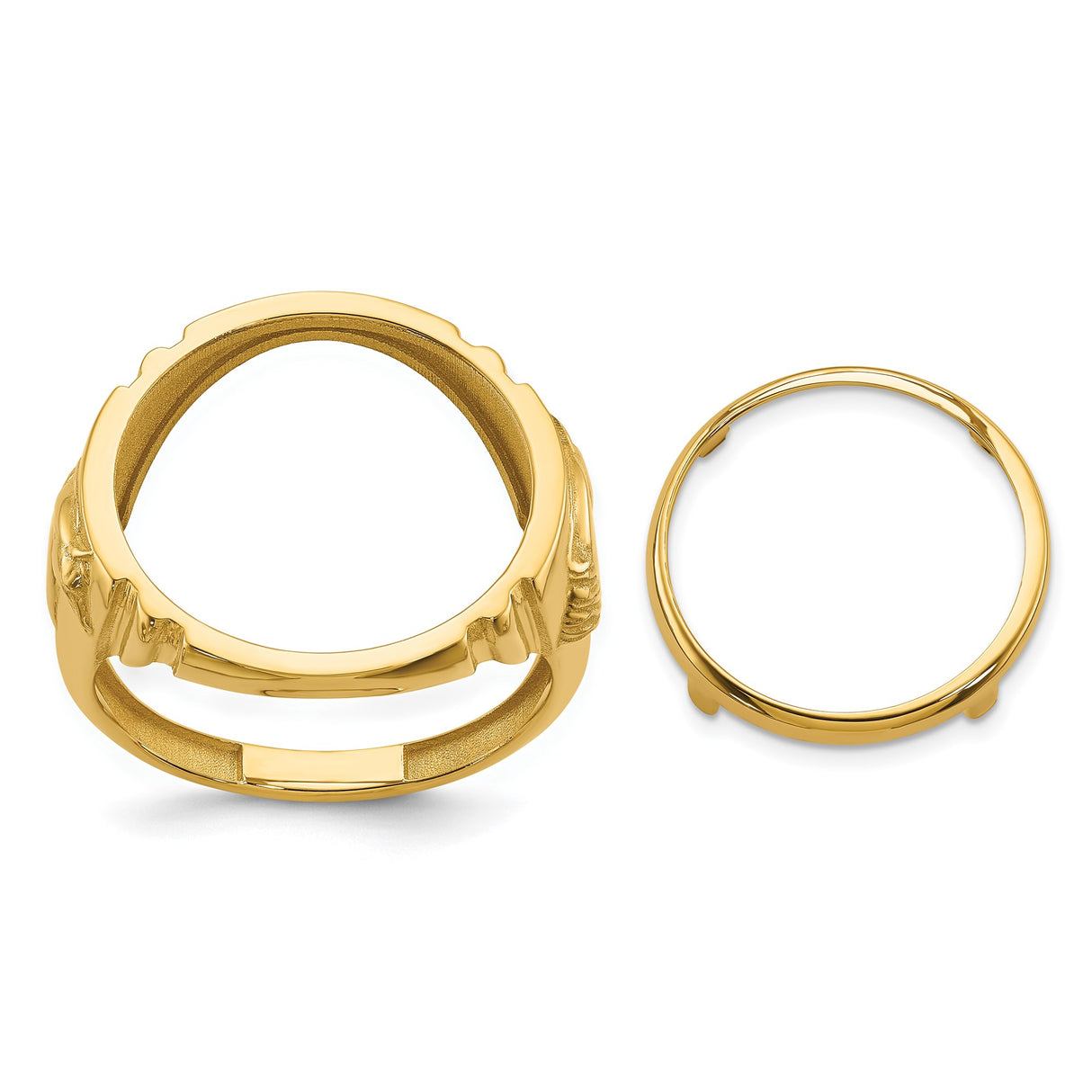Australian 1/10 oz Gold Koala $15 Coin Bezel Ring Prong Set Mens Horse Sides in 14k Yellow Gold