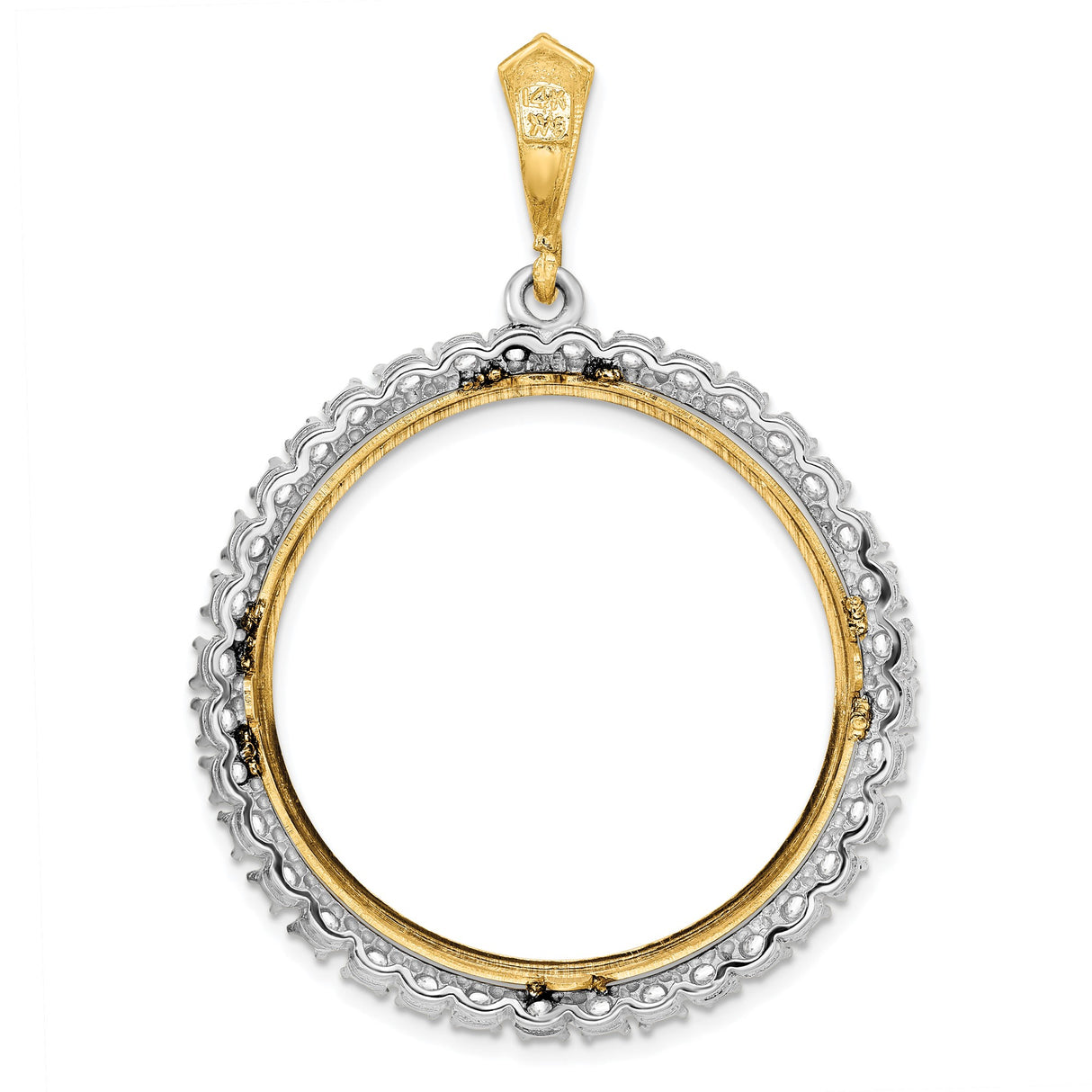 14k Multi-Tone Gold coin bezel for Isle of Man 1/2 Crown Cat — additional image