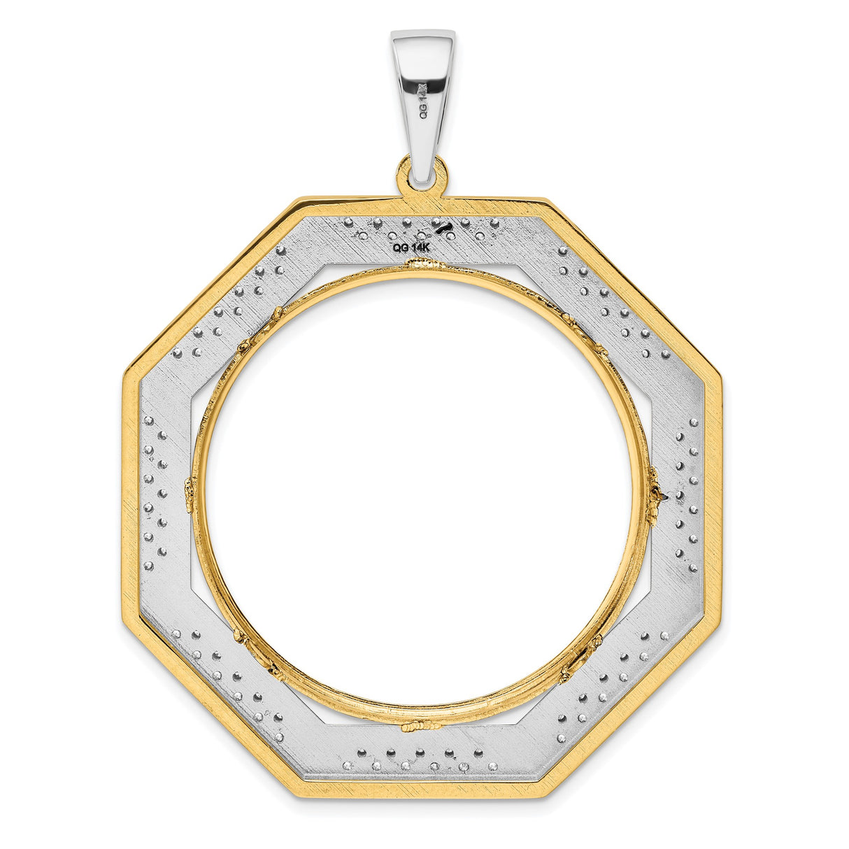 14k Multi-Tone Gold coin bezel for Isle of Man 1/2 Crown Cat — additional image