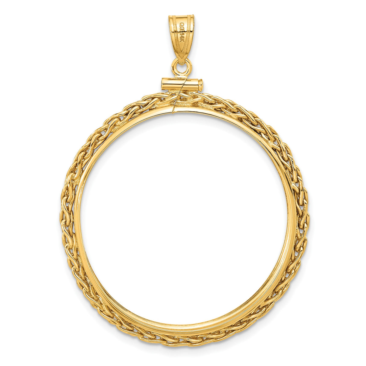 32 mm 14k Yellow Gold coin bezel pendant for Canadian $1 Dollar β additional image