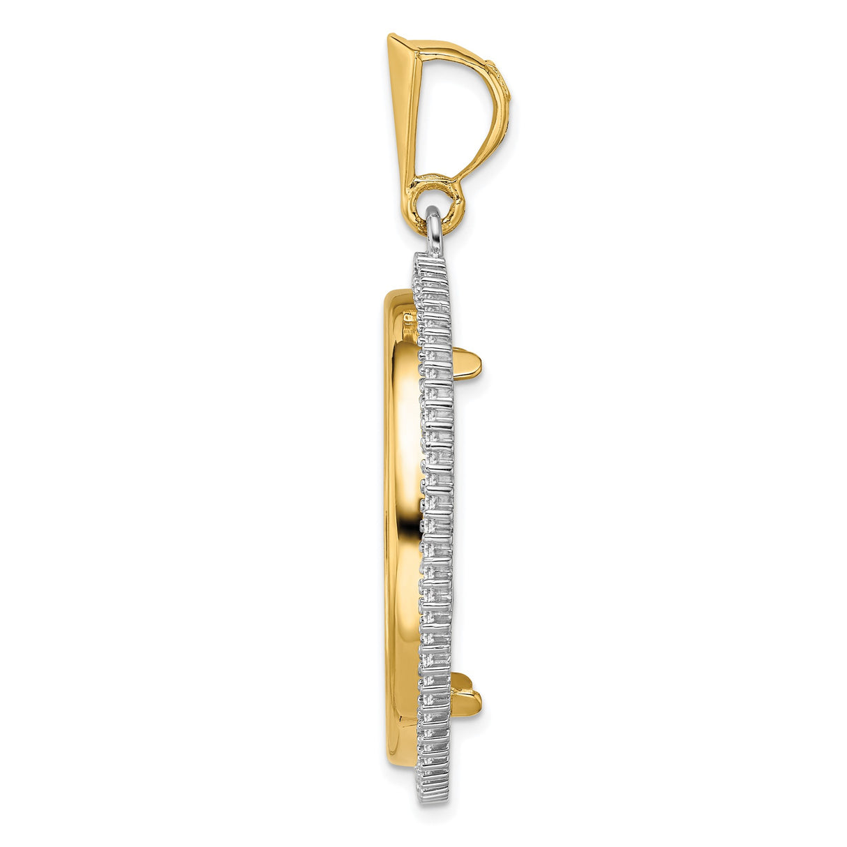 30 mm 14k Multi-Tone Gold coin bezel pendant for Canadian $50 Maple Leaf — alternate view