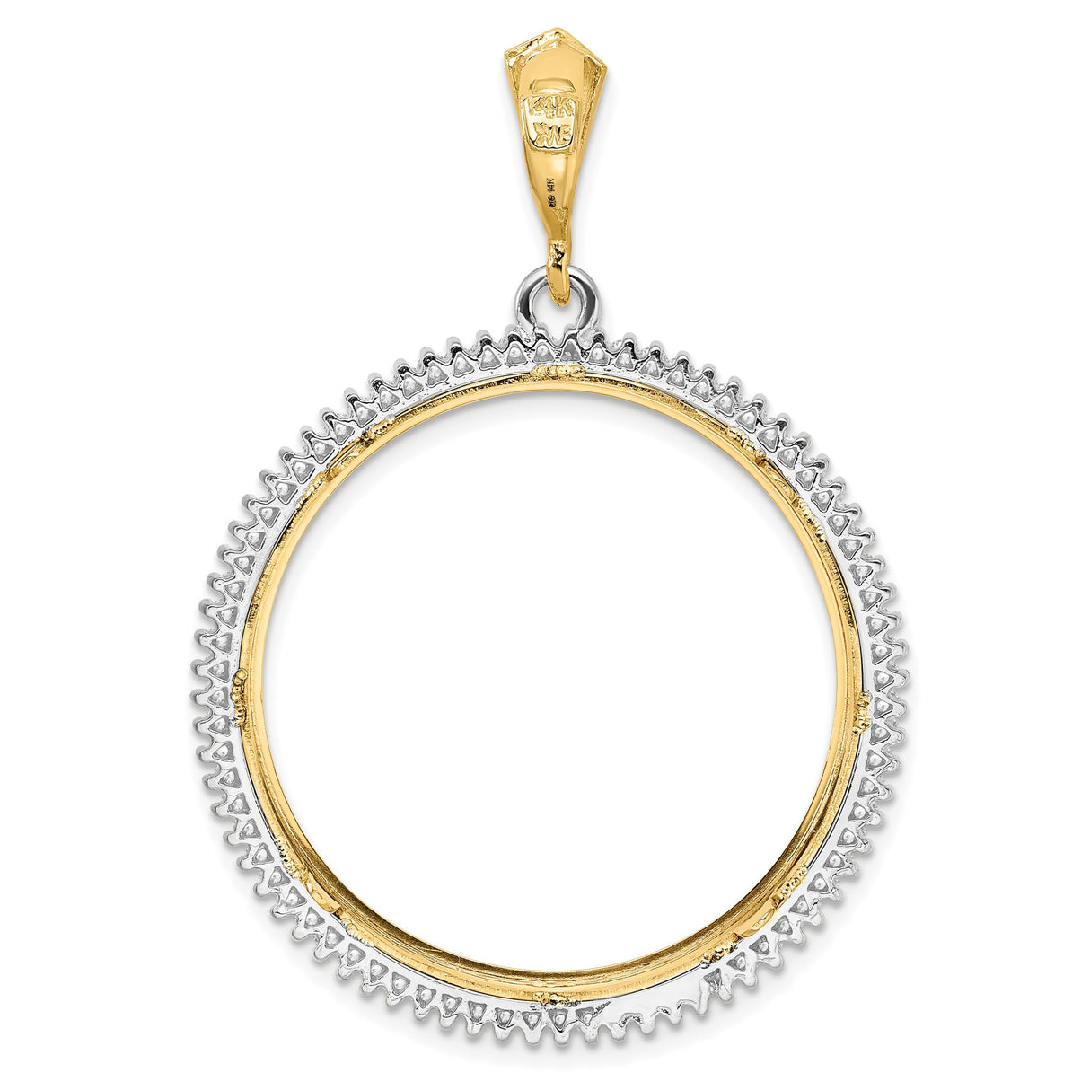 30 mm 14k Multi-Tone Gold coin bezel pendant for Canadian $50 Maple Leaf — additional image