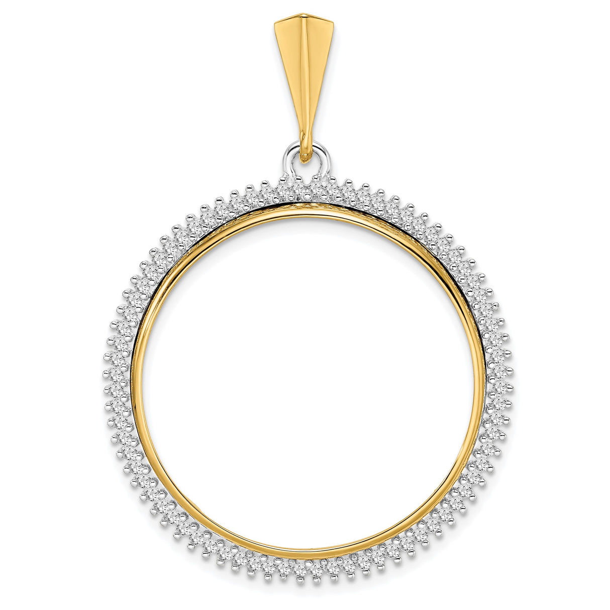 30 mm 14k Multi-Tone Gold coin bezel pendant for Canadian $50 Maple Leaf