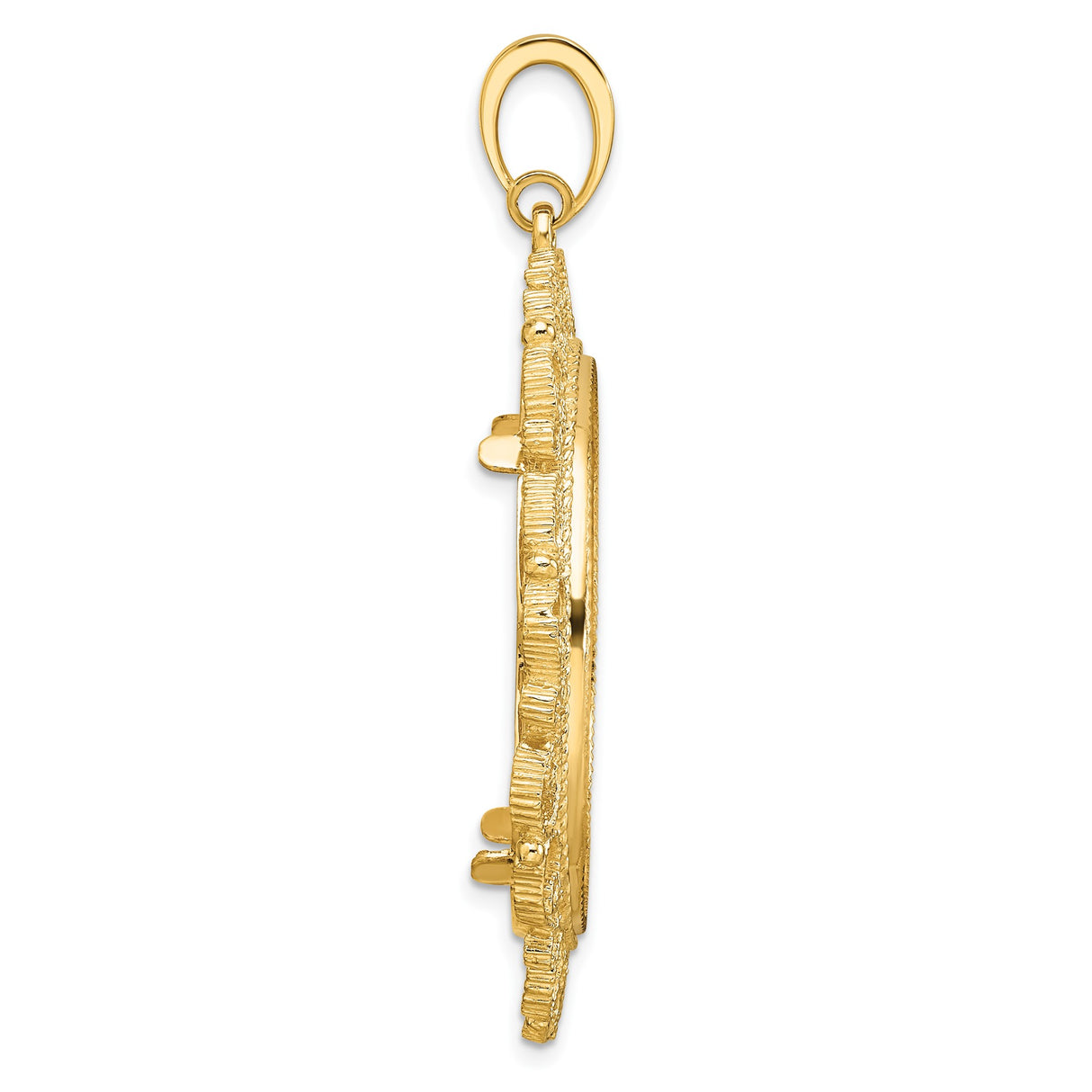 30 mm 14k Yellow Gold coin bezel pendant for Canadian $50 Maple Leaf — alternate view