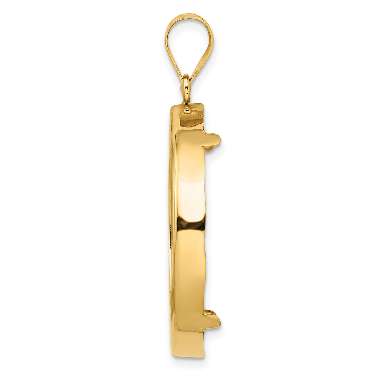 30 mm 14k Yellow Gold coin bezel pendant for Canadian $50 Maple Leaf — alternate view