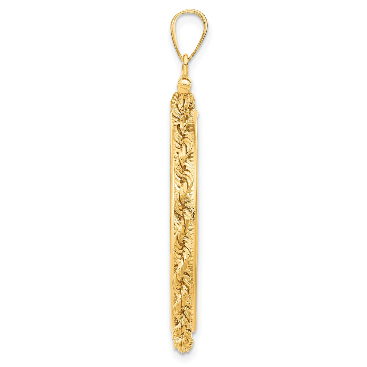 30 mm 14k Yellow Gold coin bezel pendant for Canadian $50 Maple Leaf — alternate view
