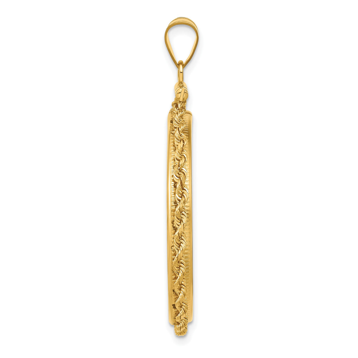 30 mm 14k Yellow Gold coin bezel pendant for Canadian $50 Maple Leaf — alternate view