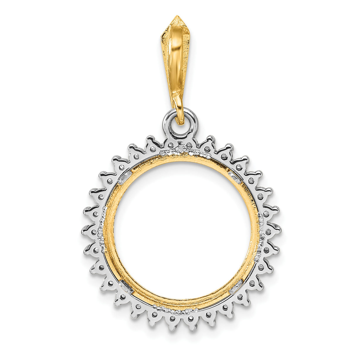 16 mm 14k Multi-Tone Gold coin bezel pendant for Canadian $5 Maple Leaf — additional image