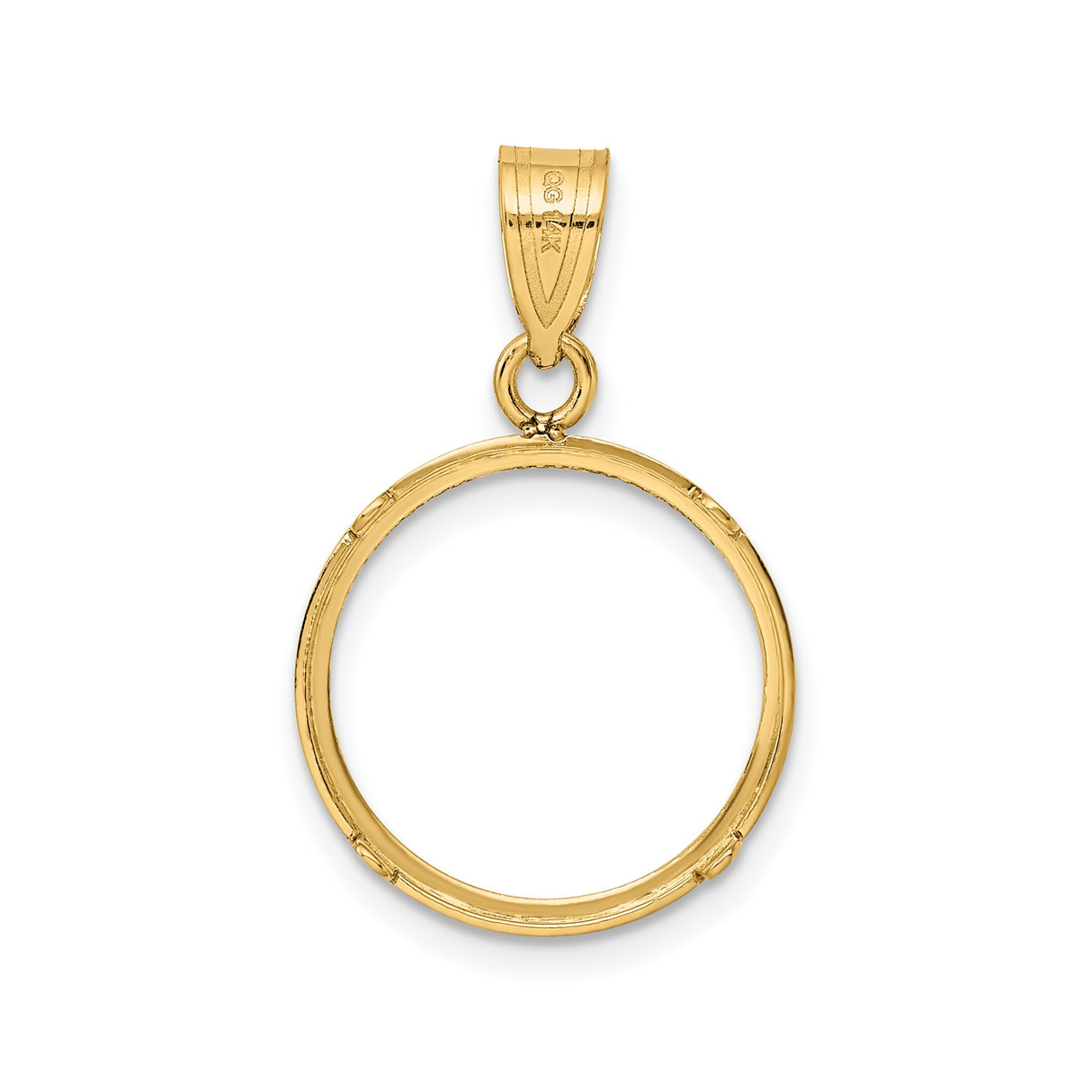 16 mm 14k Yellow Gold coin bezel pendant for Canadian $5 Maple Leaf — additional image
