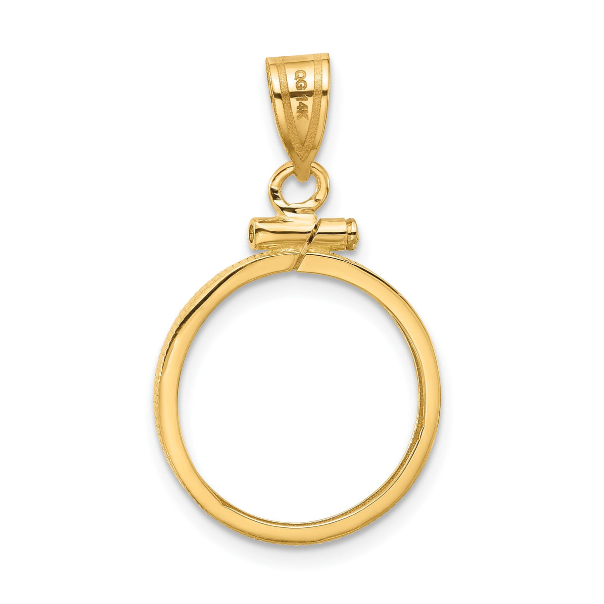 16 mm 14k Yellow Gold coin bezel pendant for Canadian $5 Maple Leaf — additional image