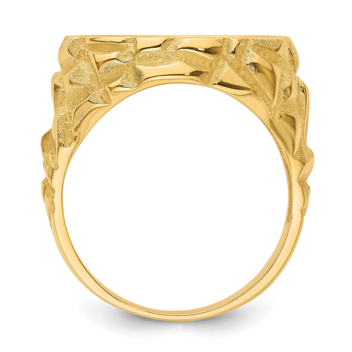 16 mm 14k Yellow Gold coin bezel ring for Canadian $5 Maple Leaf β alternate view