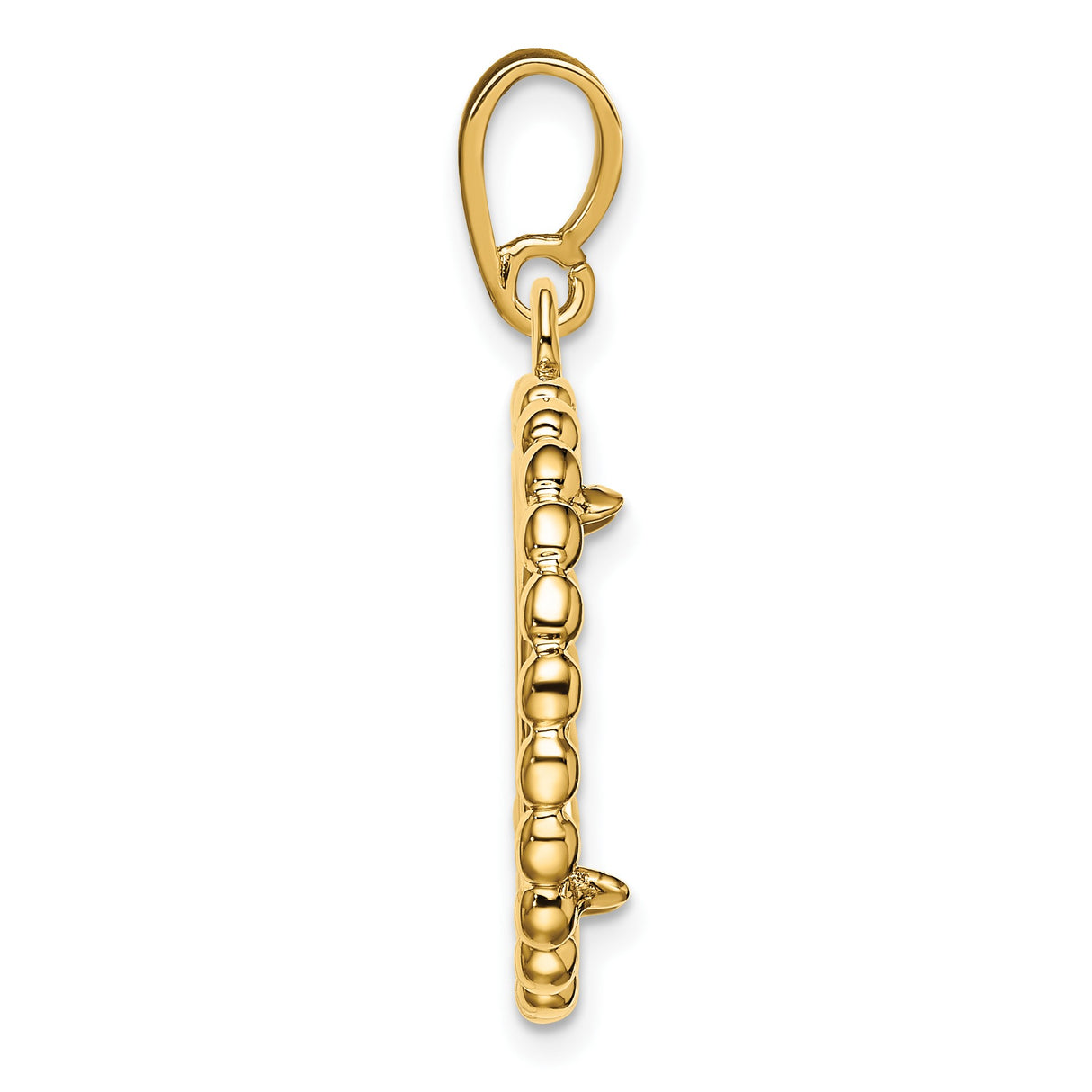 15 mm 14k Yellow Gold coin bezel pendant for Canadian $2 Maple Leaf — alternate view