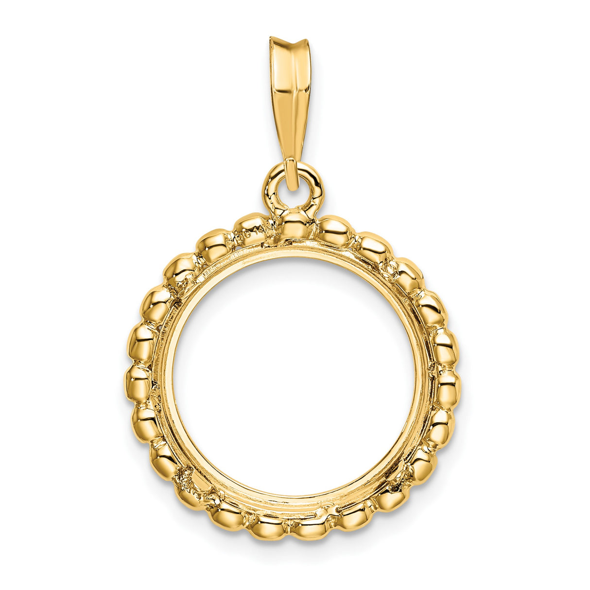 15 mm 14k Yellow Gold coin bezel pendant for Canadian $2 Maple Leaf — additional image