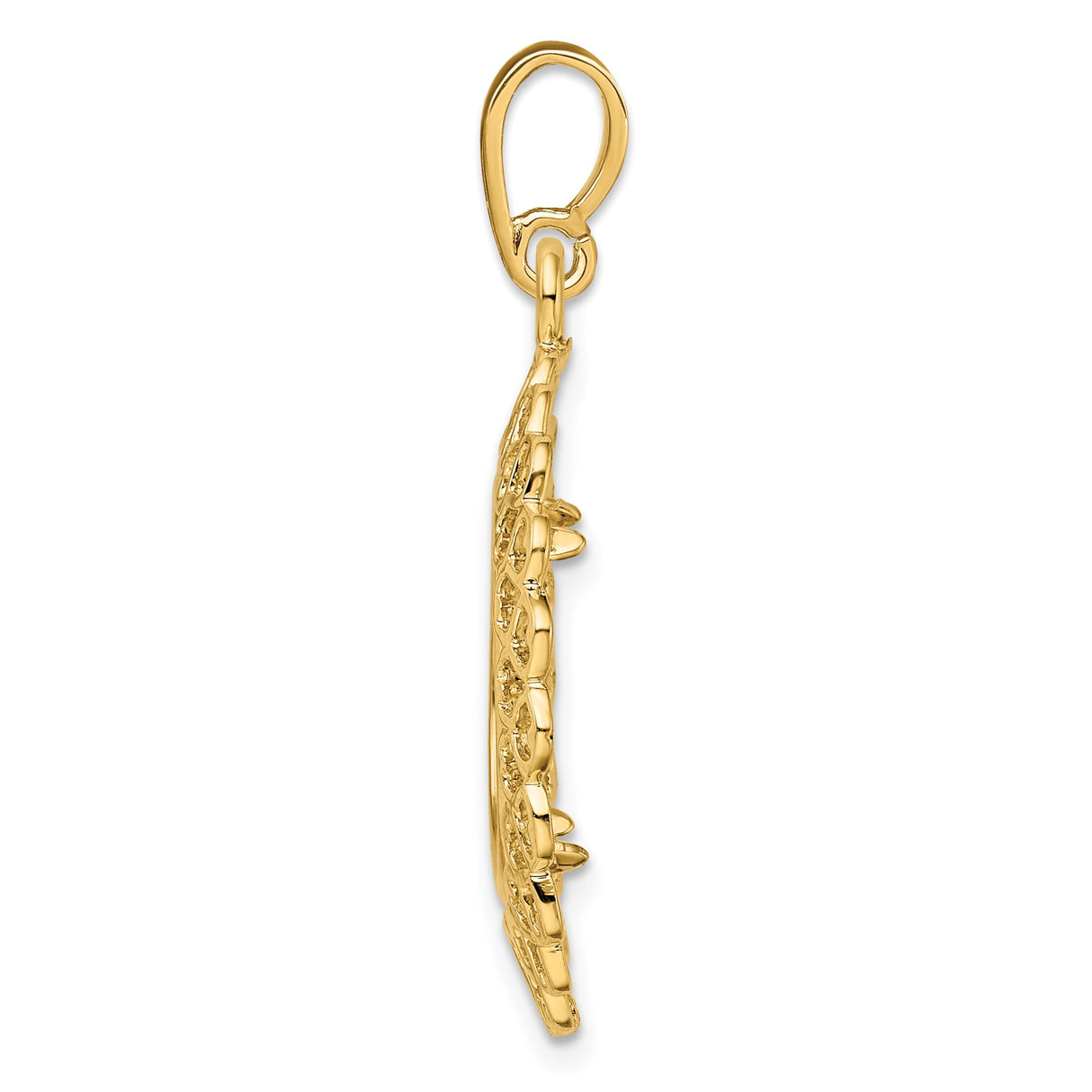 15 mm 14k Yellow Gold coin bezel pendant for Canadian $2 Maple Leaf — alternate view