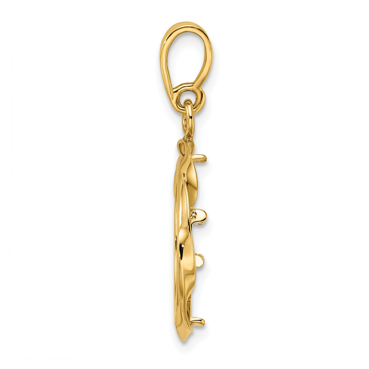 15 mm 14k Yellow Gold coin bezel pendant for Canadian $2 Maple Leaf — alternate view