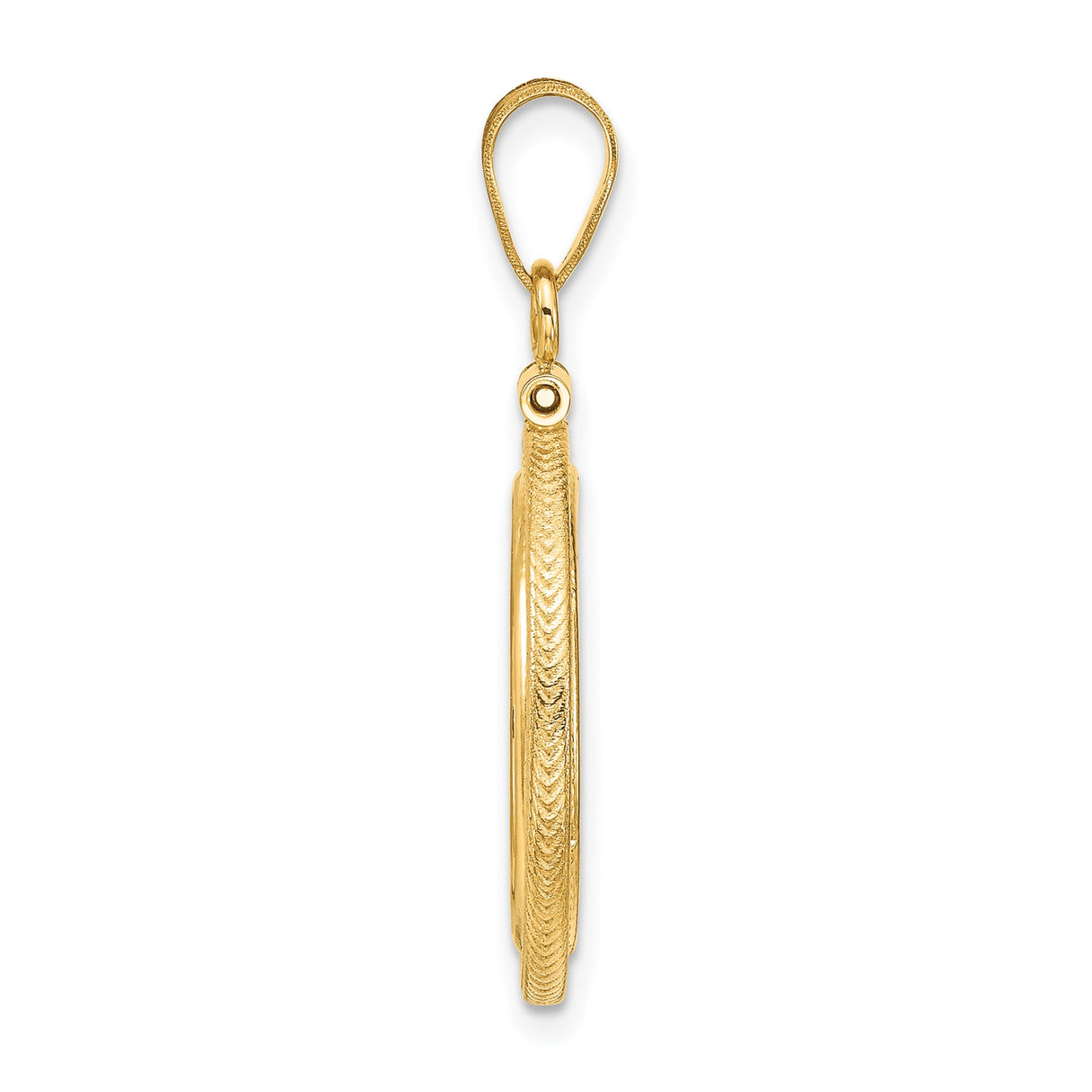 15 mm 14k Yellow Gold coin bezel pendant for Canadian $2 Maple Leaf — alternate view