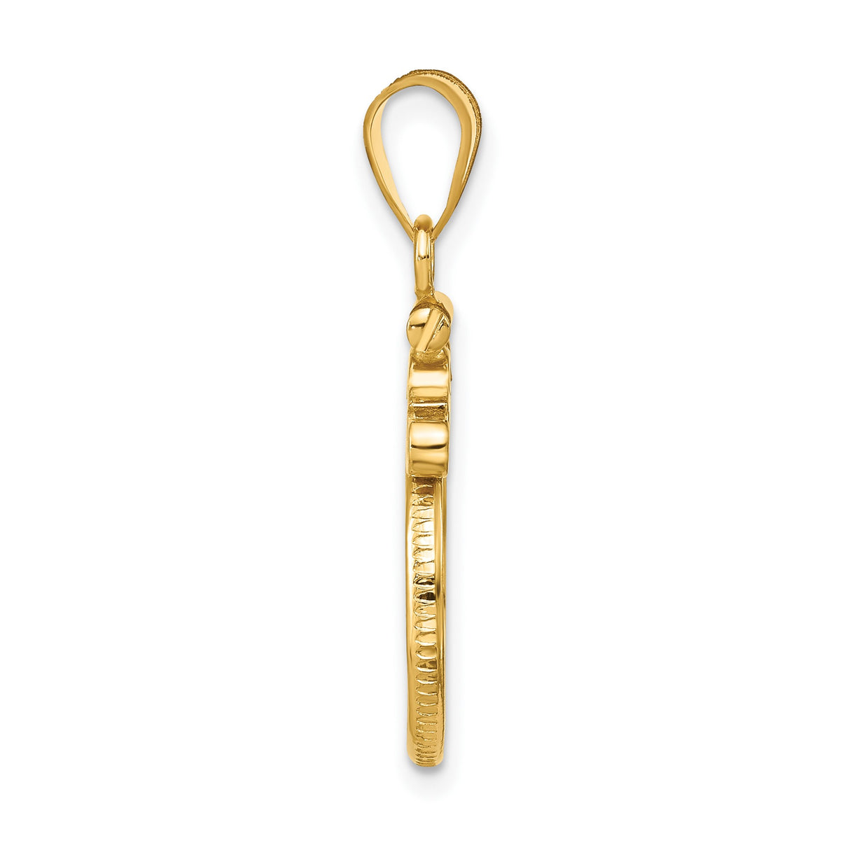 15 mm 14k Yellow Gold coin bezel pendant for Canadian $2 Maple Leaf — alternate view