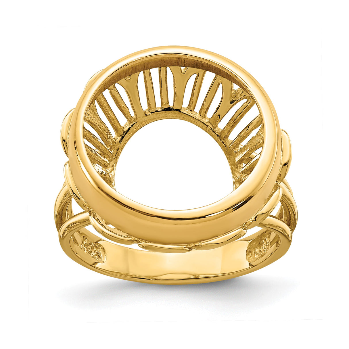 15 mm 14k Yellow Gold coin bezel ring for Canadian $2 Maple Leaf β additional image