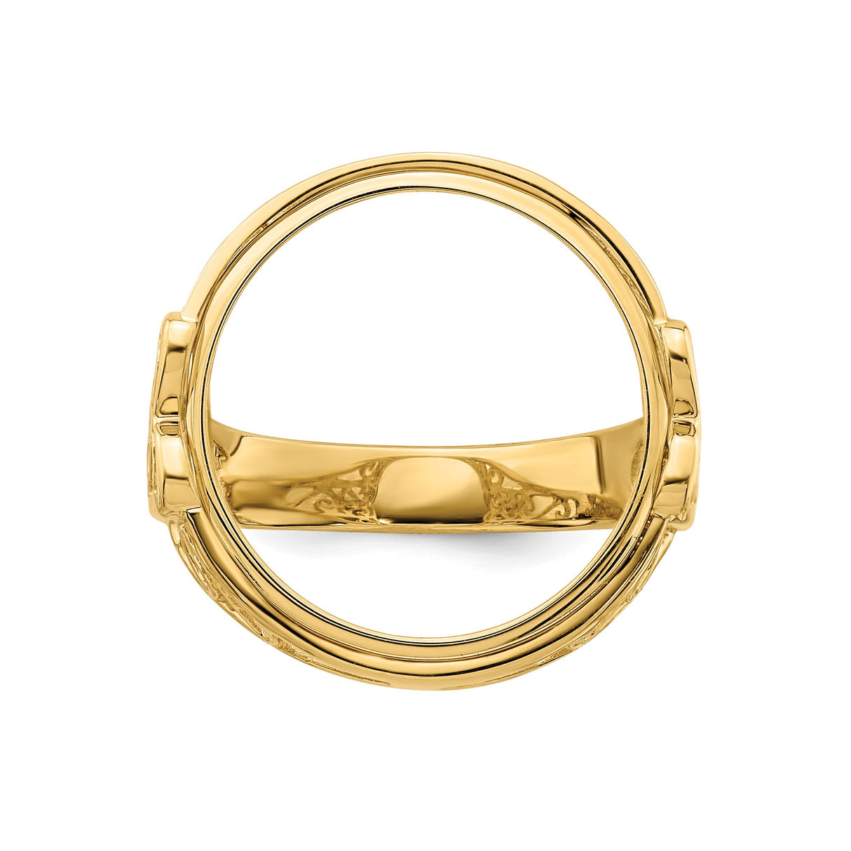 15 mm 14k Yellow Gold coin bezel ring for Canadian $2 Maple Leaf β additional image