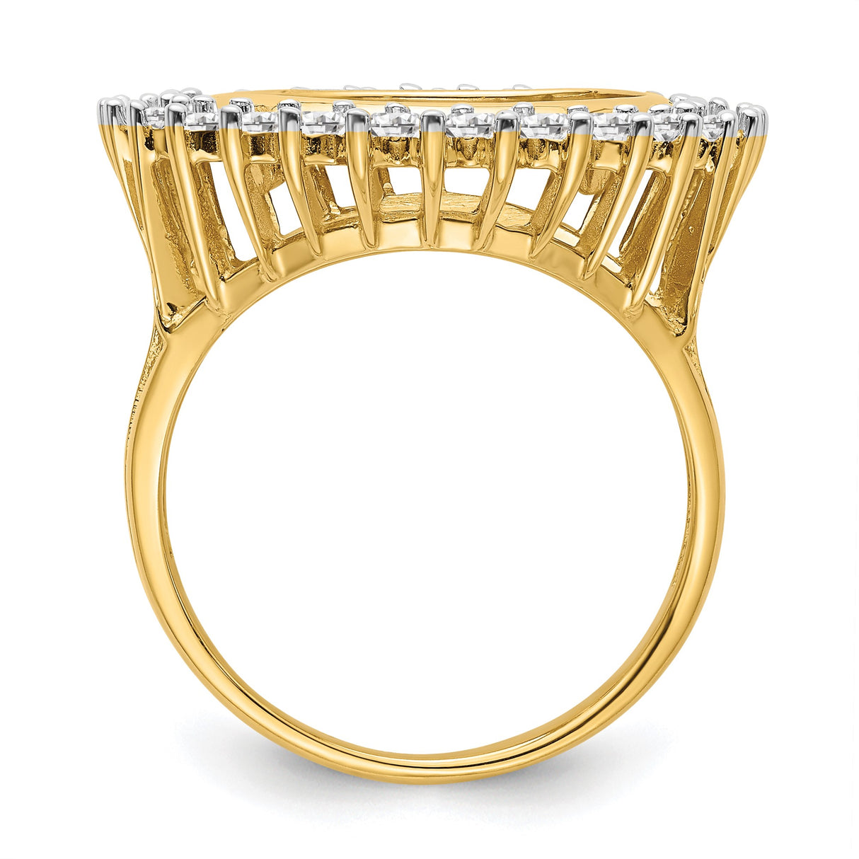 15 mm 14k Yellow Gold coin bezel ring for Canadian $2 Maple Leaf β alternate view