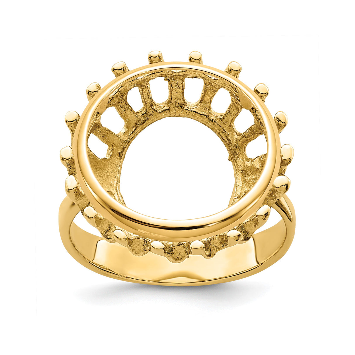 15 mm 14k Yellow Gold coin bezel ring for Canadian $2 Maple Leaf β additional image
