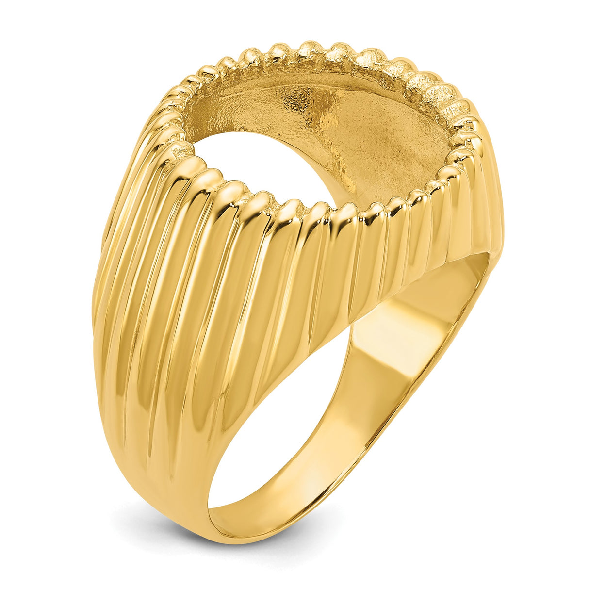 15 mm 14k Yellow Gold coin bezel ring for Canadian $2 Maple Leaf β additional image