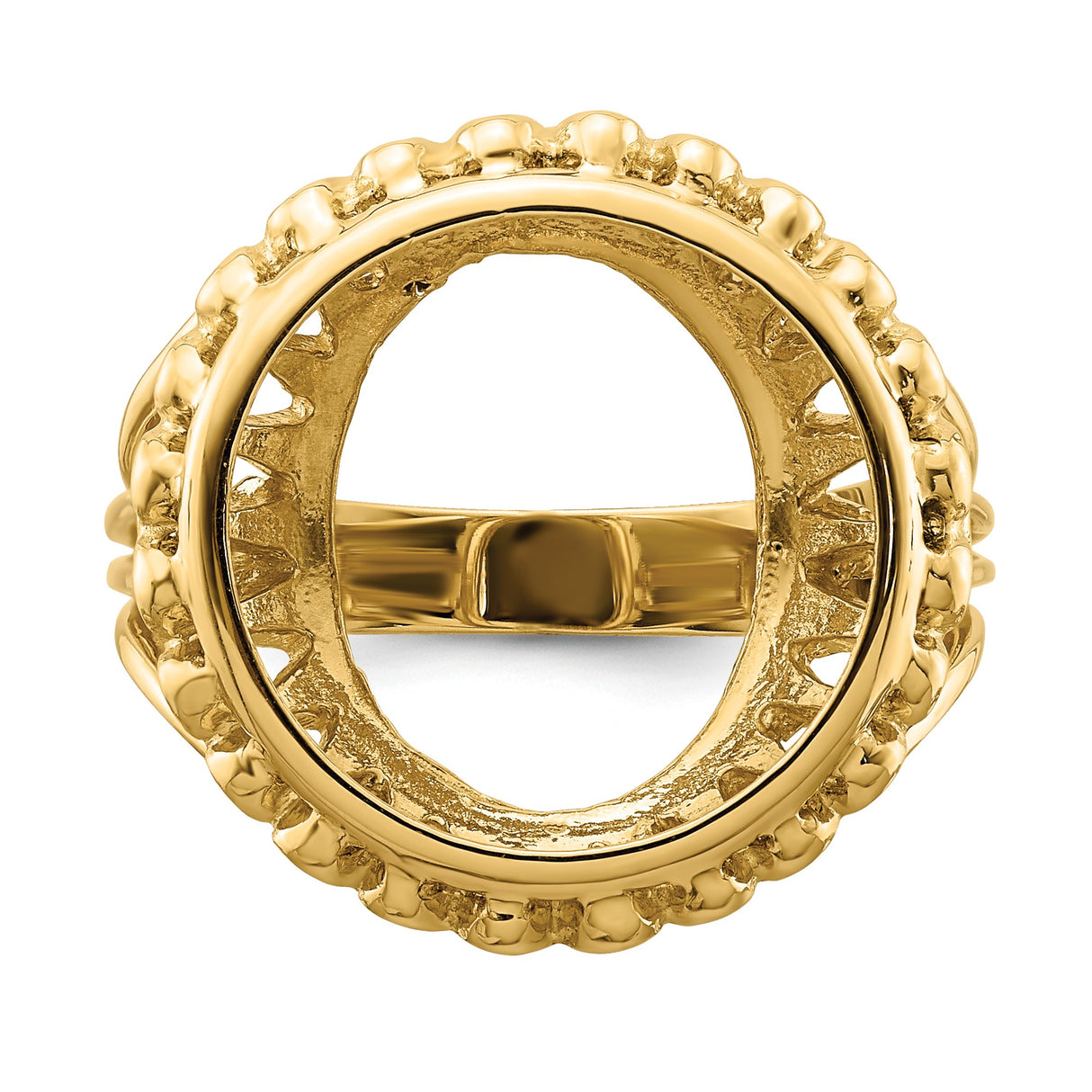 15 mm 14k Yellow Gold coin bezel ring for Canadian $2 Maple Leaf β additional image