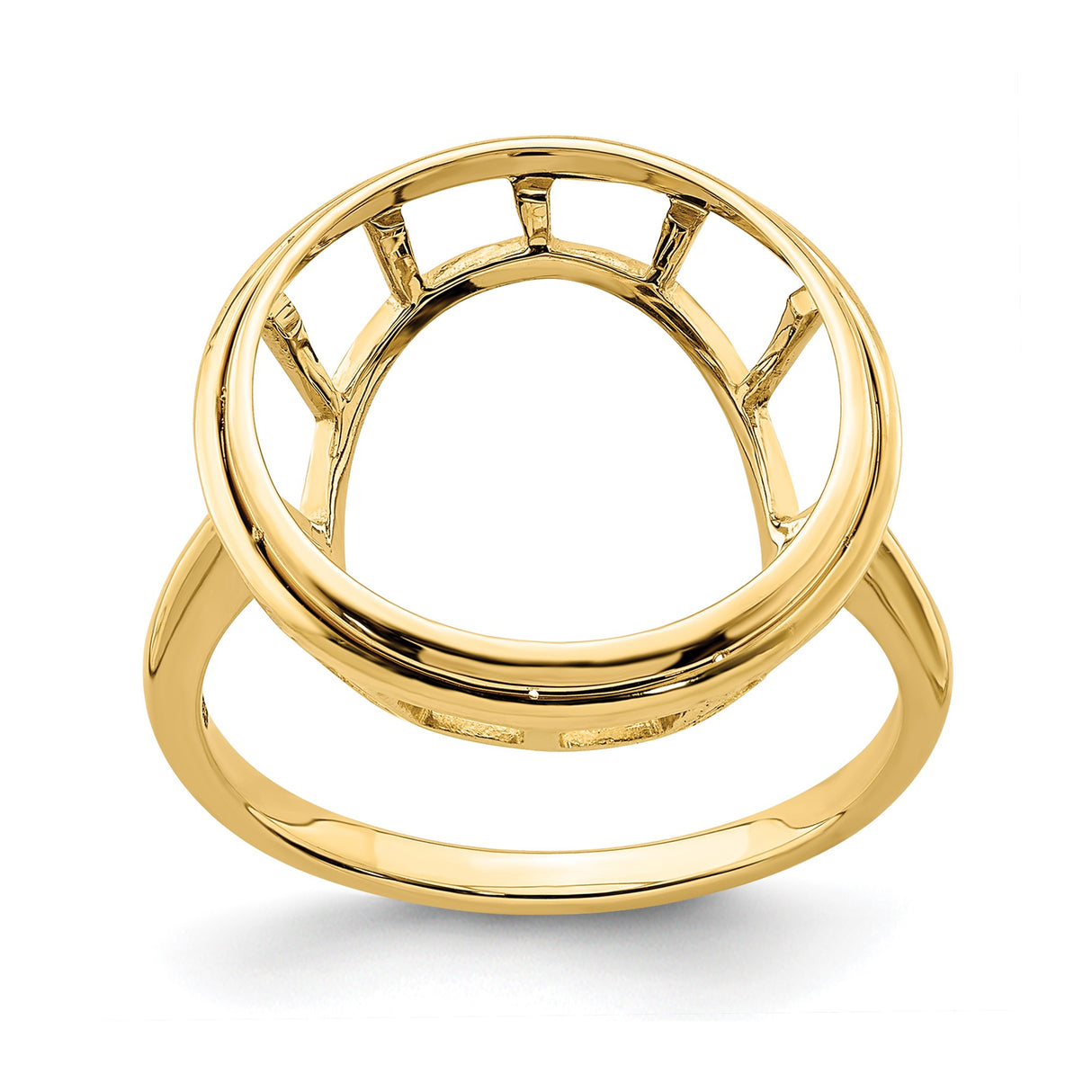 15 mm 14k Yellow Gold coin bezel ring for Canadian $2 Maple Leaf β additional image