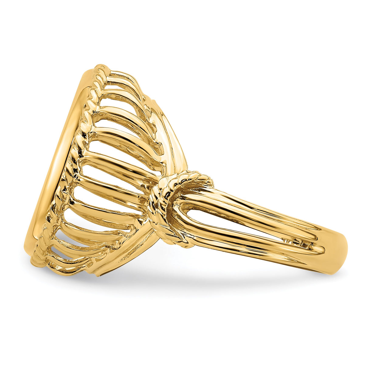 15 mm 14k Yellow Gold coin bezel ring for Canadian $2 Maple Leaf β additional image