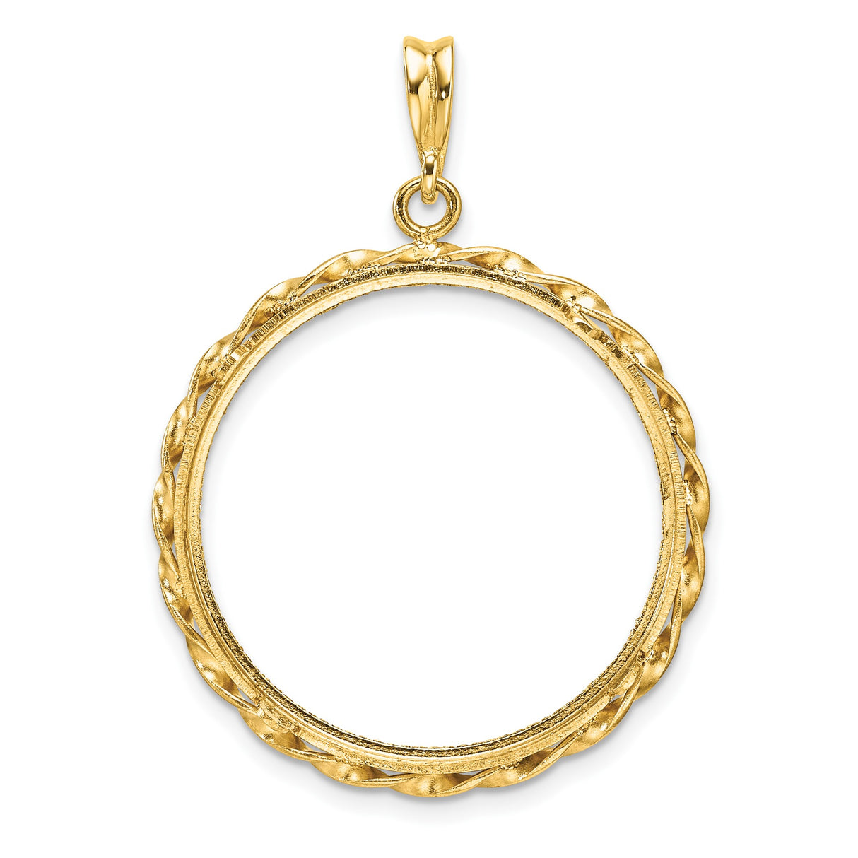 25 mm 14k Yellow Gold coin bezel pendant for Canadian $20 Maple Leaf — additional image
