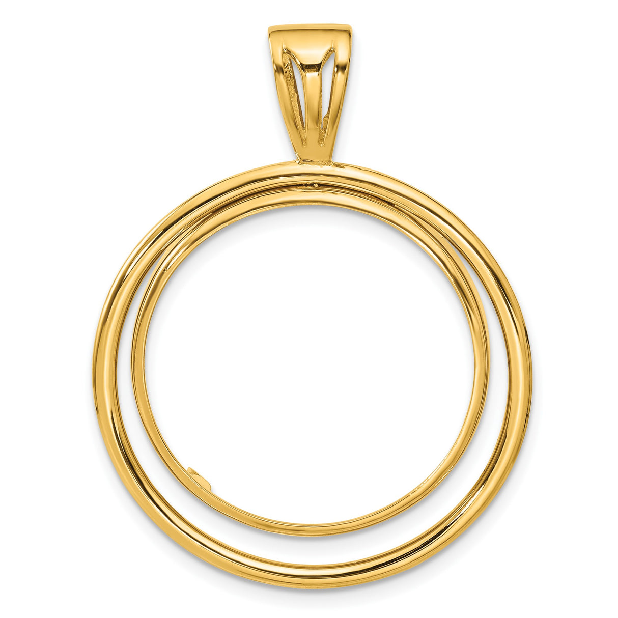 25 mm 14k Yellow Gold coin bezel pendant for Canadian $20 Maple Leaf