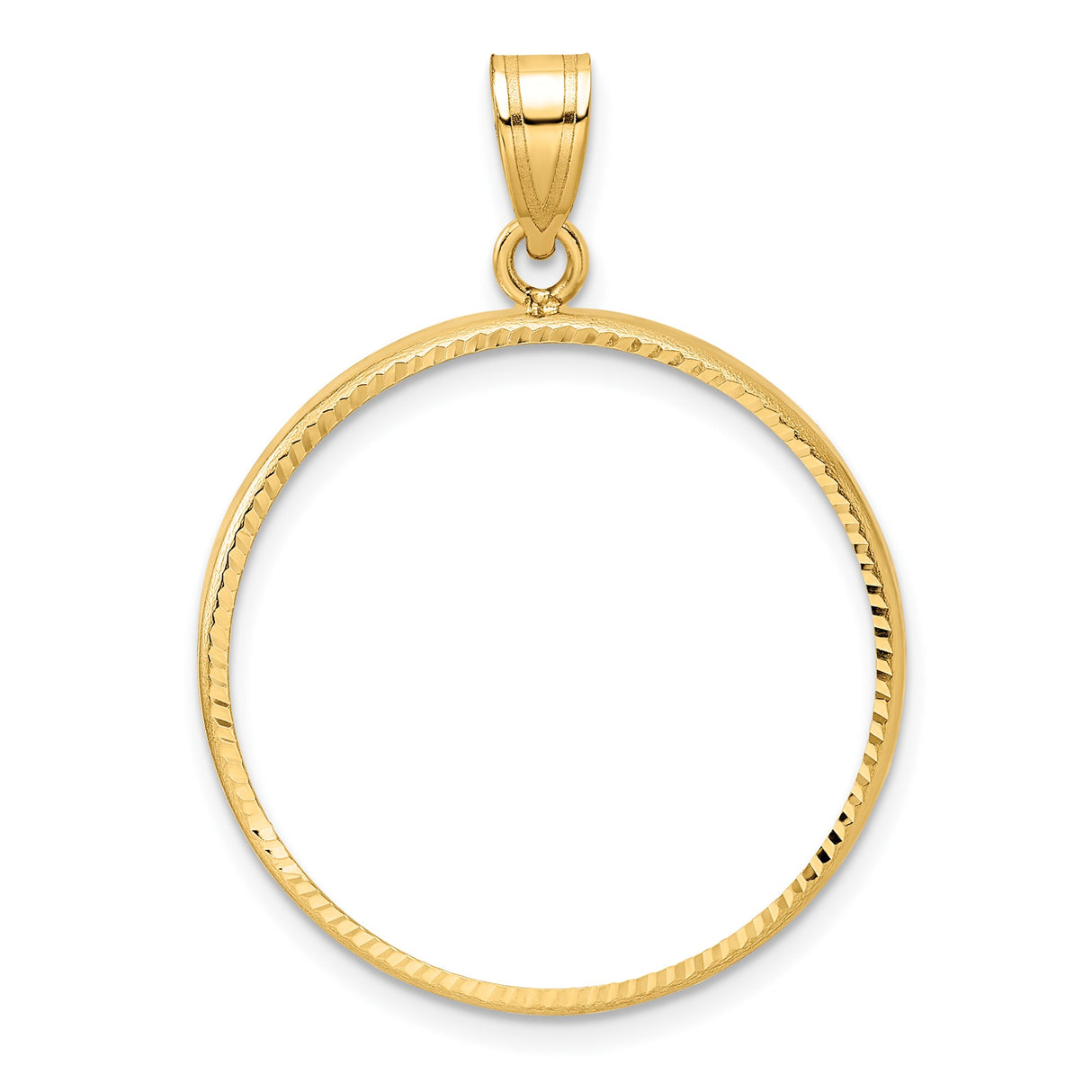 25 mm 14k Yellow Gold coin bezel pendant for Canadian $20 Maple Leaf