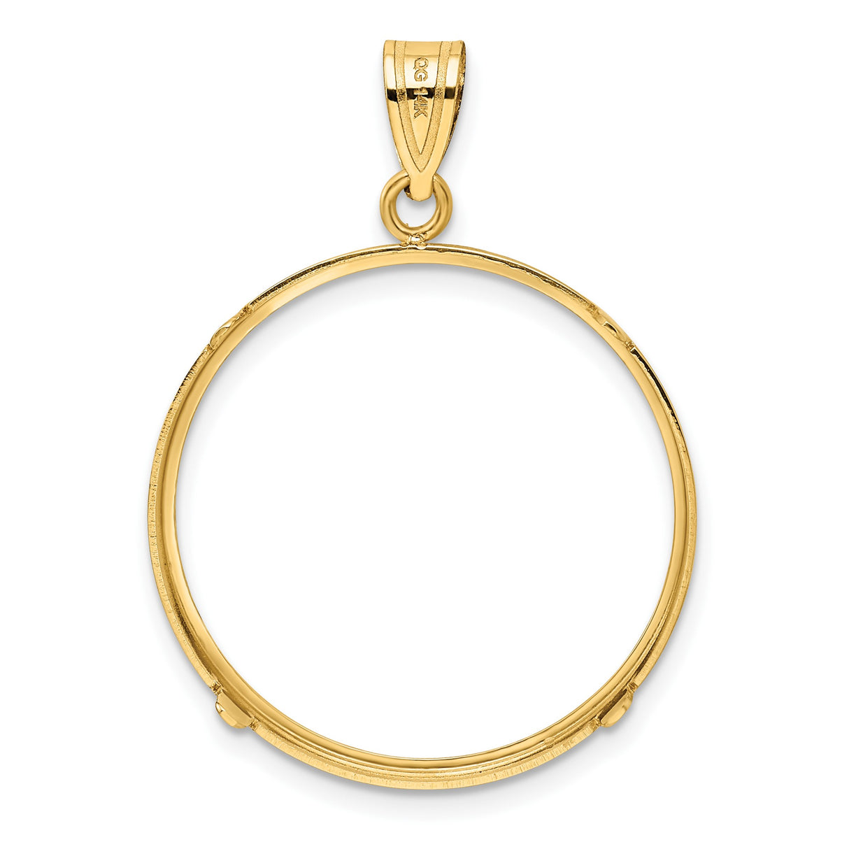 25 mm 14k Yellow Gold coin bezel pendant for Canadian $20 Maple Leaf — additional image