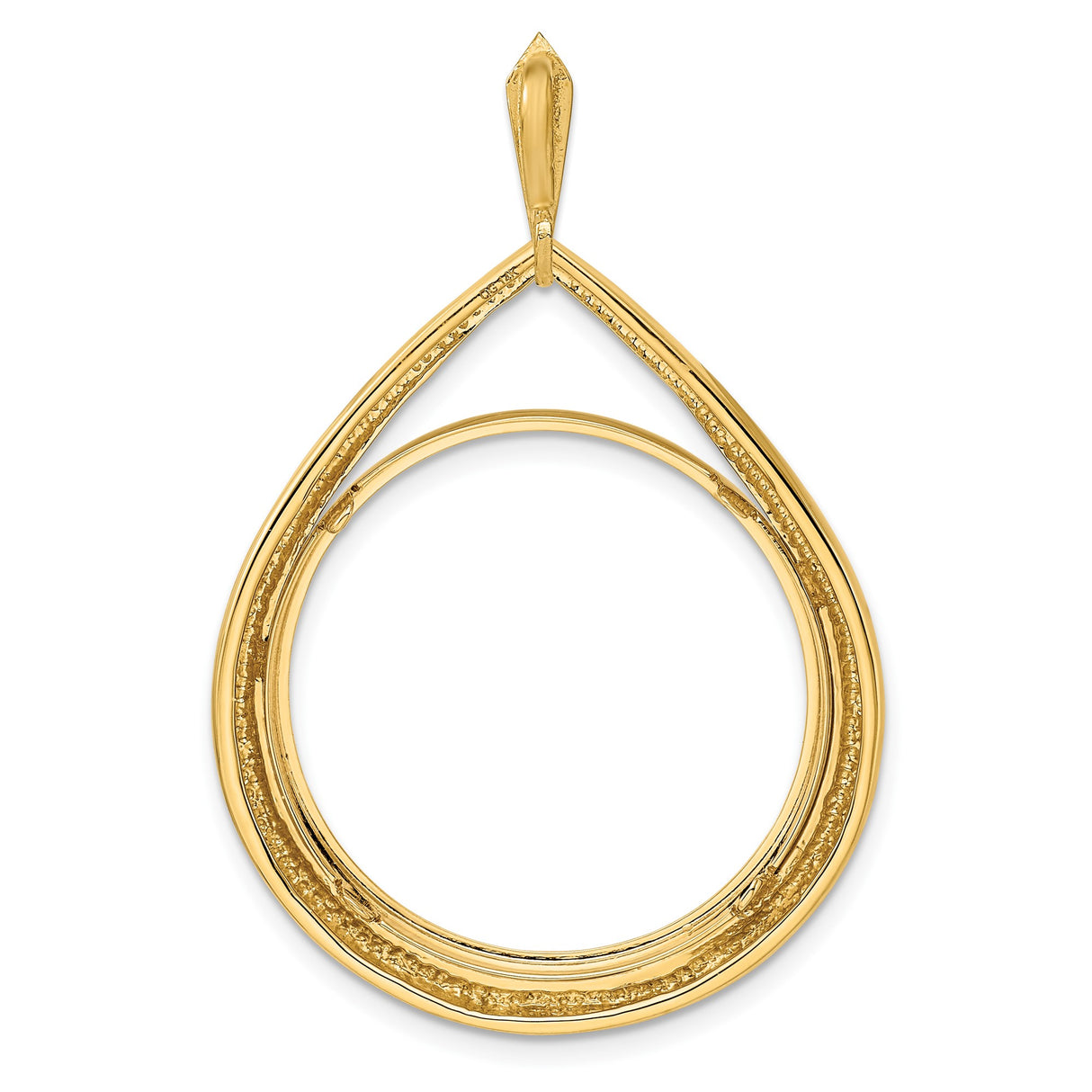 25 mm 14k Yellow Gold coin bezel pendant for Canadian $20 Maple Leaf — additional image