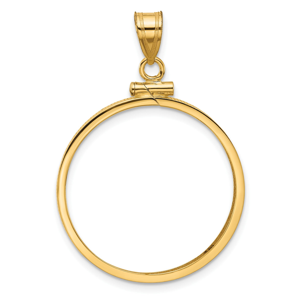 25 mm 14k Yellow Gold coin bezel pendant for Canadian $20 Maple Leaf