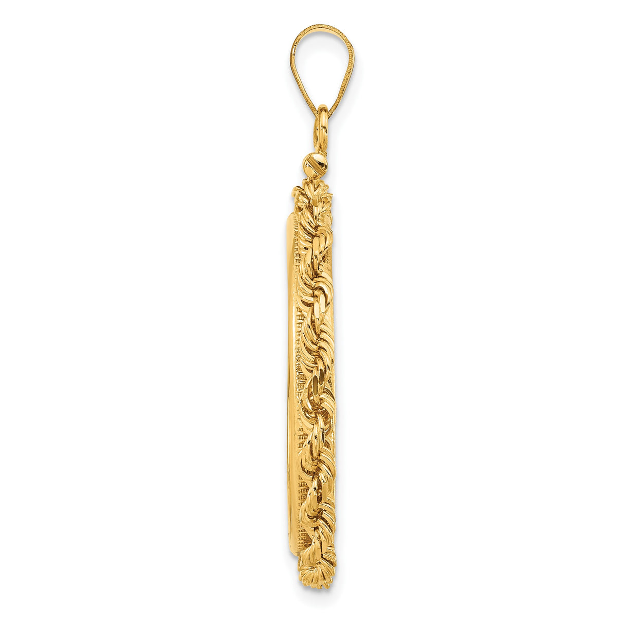 25 mm 14k Yellow Gold coin bezel pendant for Canadian $20 Maple Leaf — alternate view