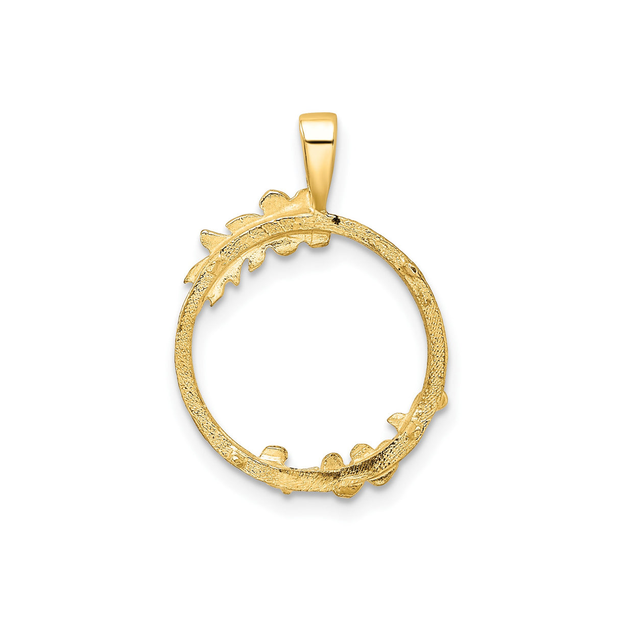 14 mm 14k Yellow Gold coin bezel pendant for Canadian $1 Maple Leaf — additional image