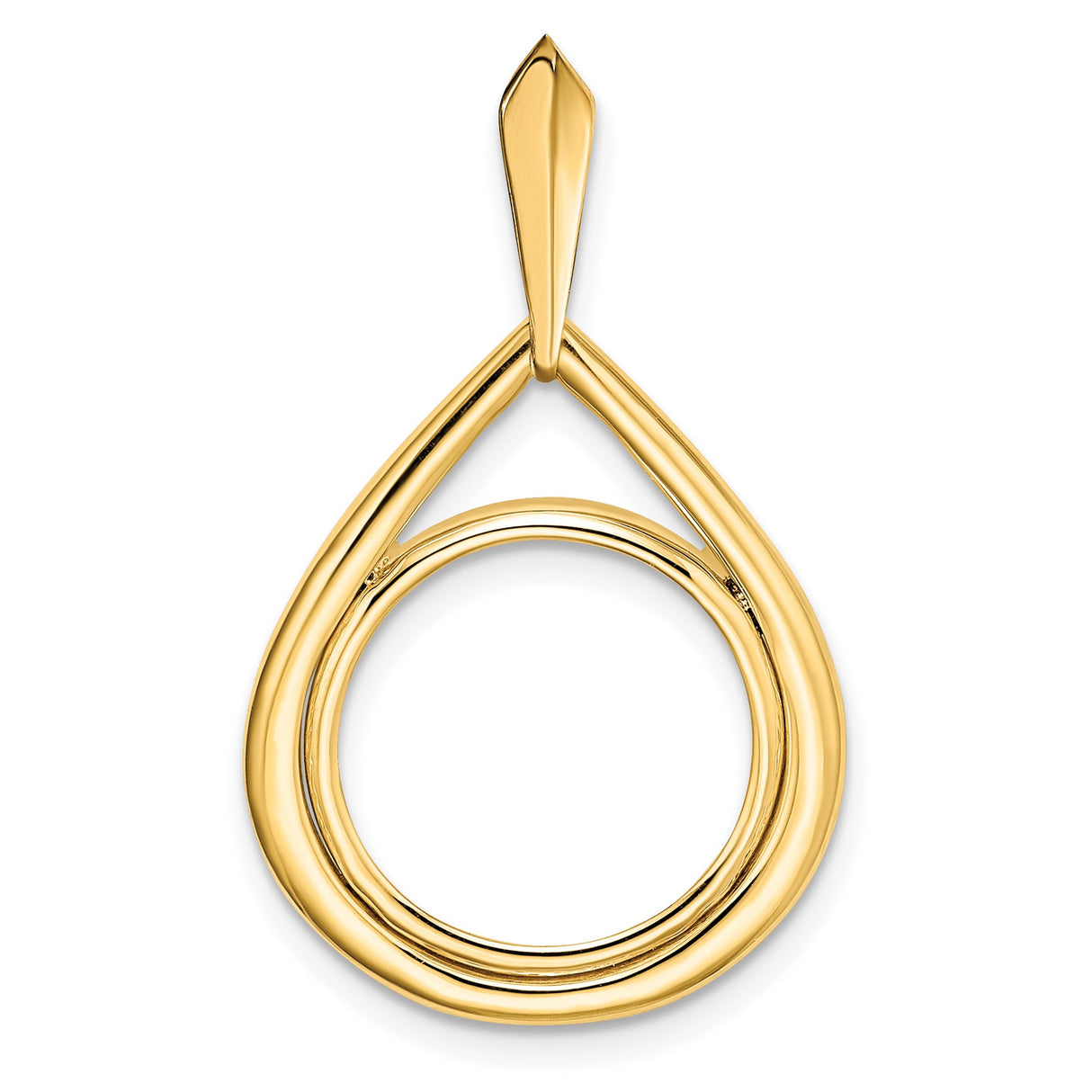 14 mm 14k Yellow Gold coin bezel pendant for Canadian $1 Maple Leaf