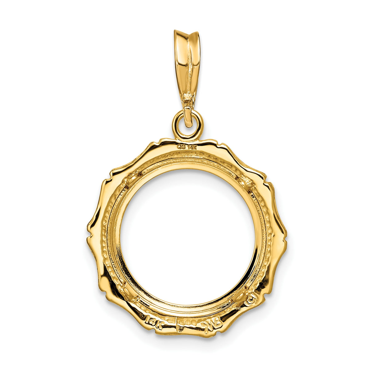 14 mm 14k Yellow Gold coin bezel pendant for Canadian $1 Maple Leaf — additional image