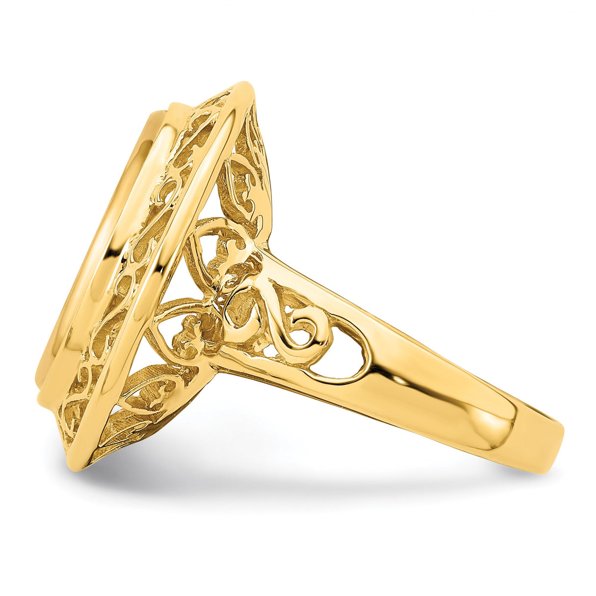 14 mm 14k Yellow Gold coin bezel ring for Canadian $1 Maple Leaf β additional image
