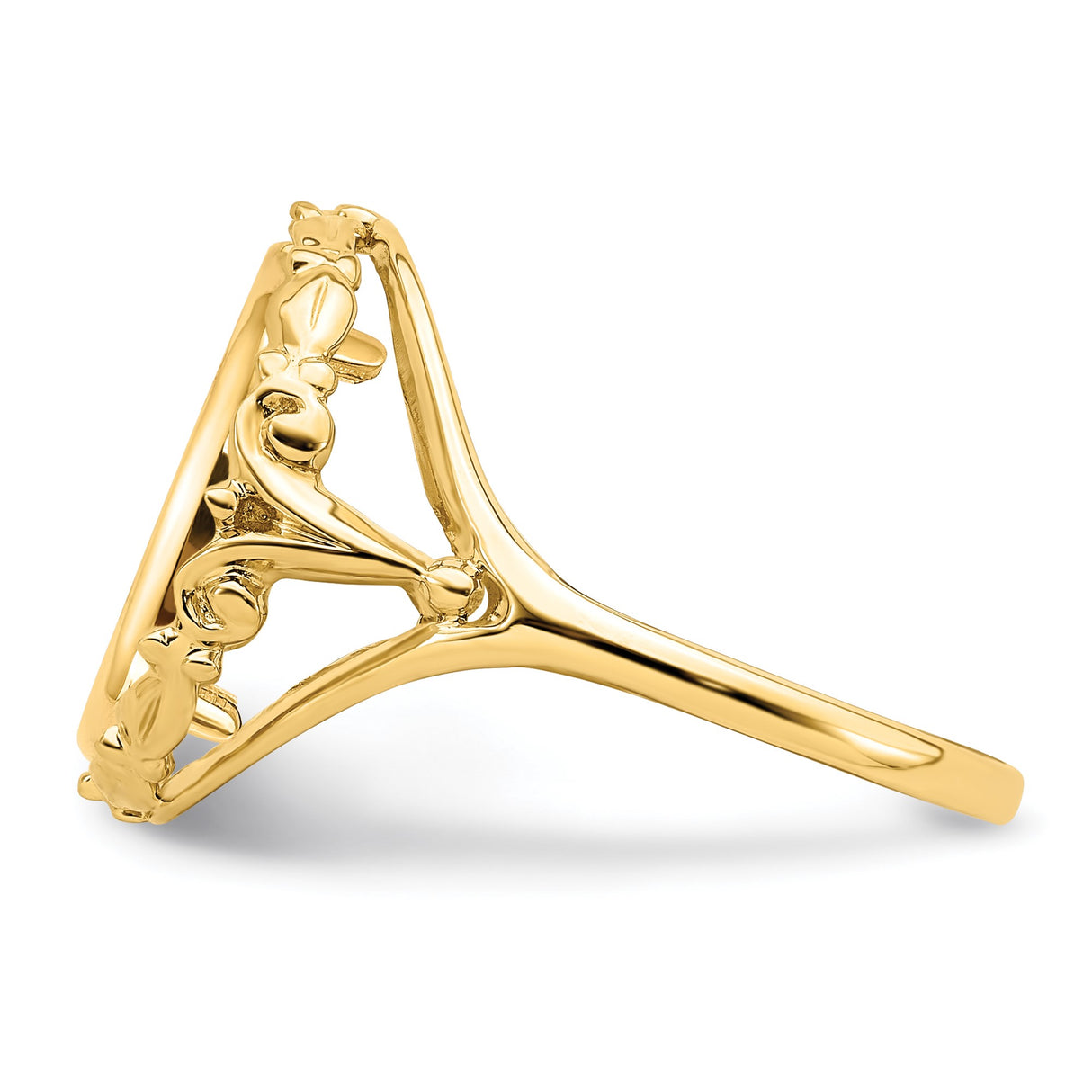 14 mm 14k Yellow Gold coin bezel ring for Canadian $1 Maple Leaf β additional image