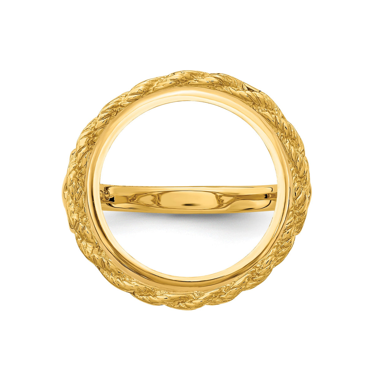 14 mm 14k Yellow Gold coin bezel ring for Canadian $1 Maple Leaf β additional image