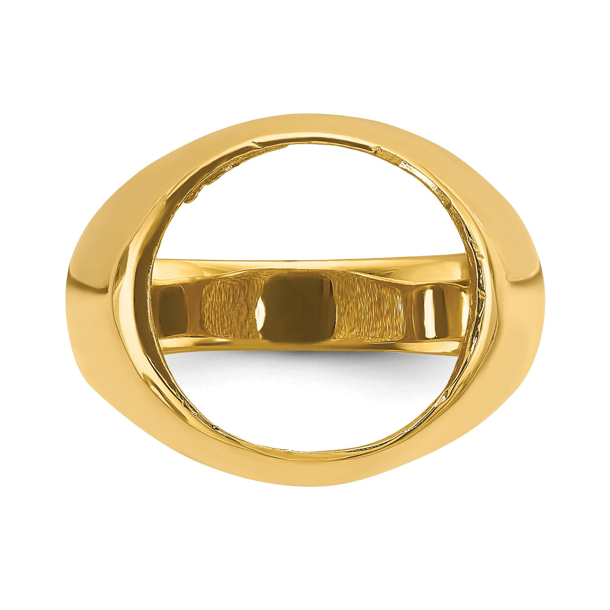 14 mm 14k Yellow Gold coin bezel ring for Canadian $1 Maple Leaf β additional image