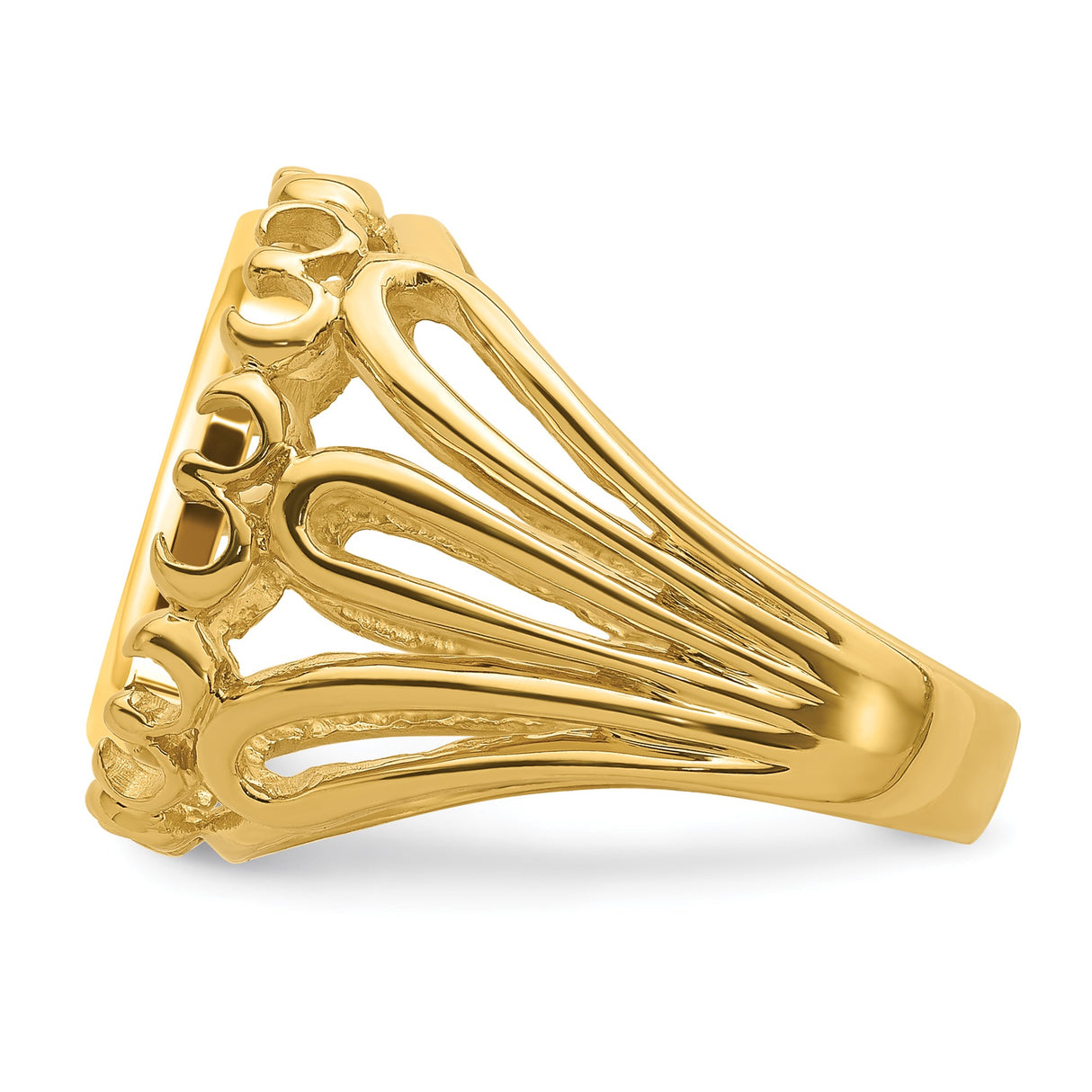14 mm 14k Yellow Gold coin bezel ring for Canadian $1 Maple Leaf β additional image