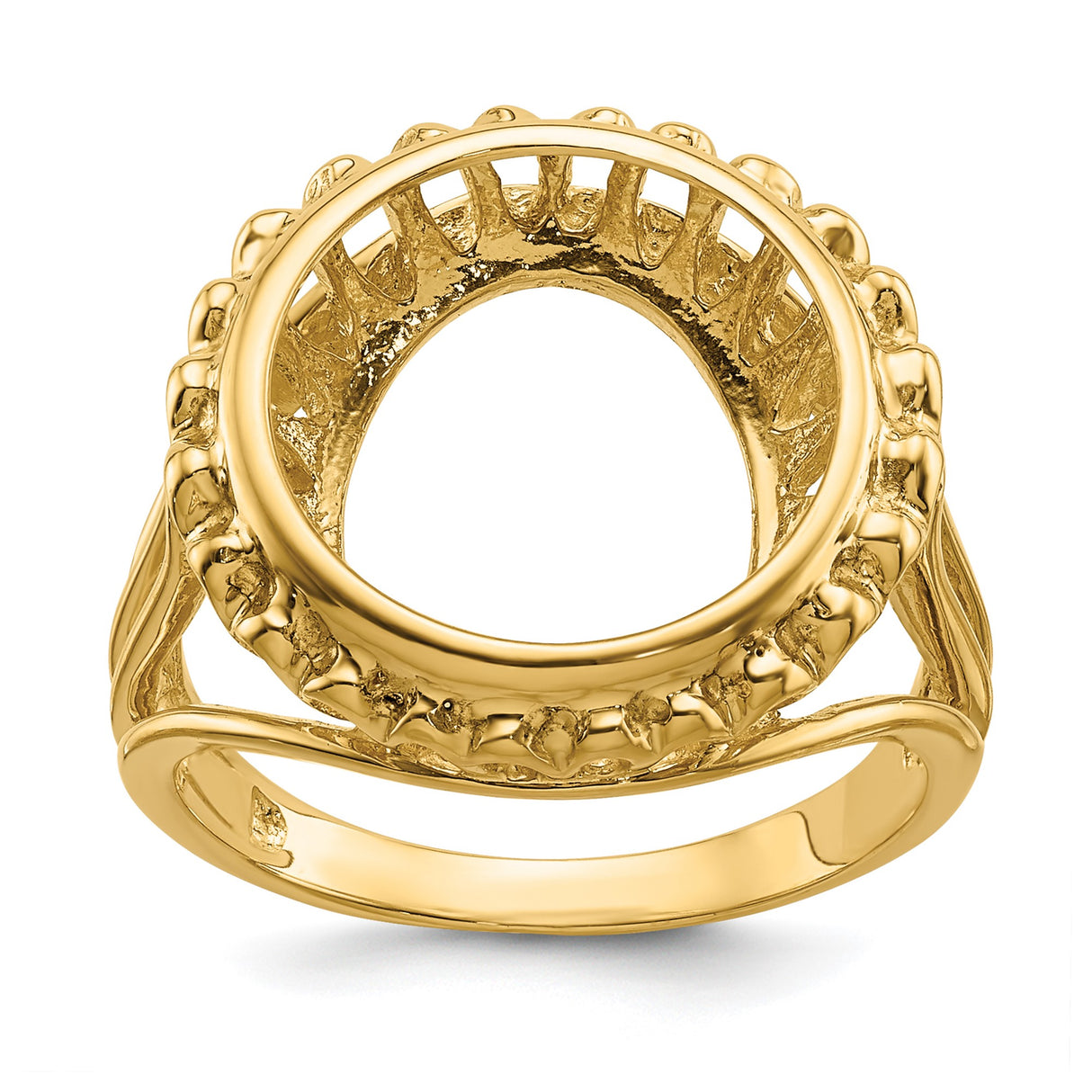 14 mm 14k Yellow Gold coin bezel ring for Canadian $1 Maple Leaf β additional image