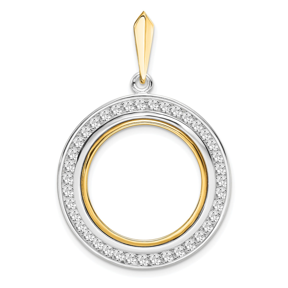 20 mm 14k Multi-Tone Gold coin bezel pendant for Canadian $10 Maple Leaf