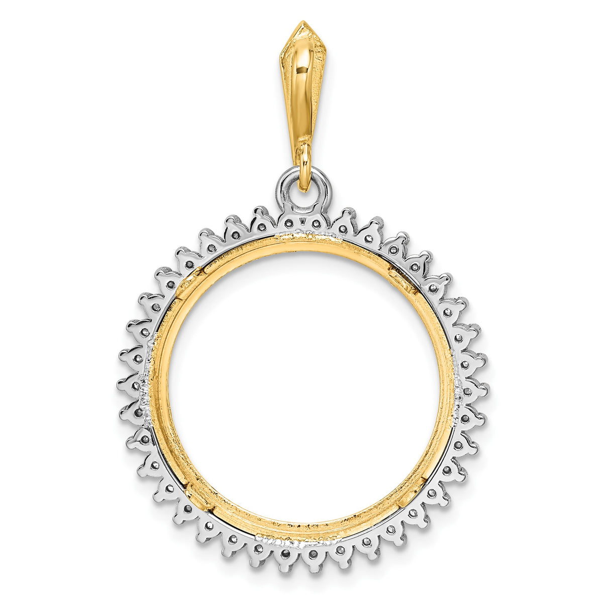 20 mm 14k Multi-Tone Gold coin bezel pendant for Canadian $10 Maple Leaf — additional image