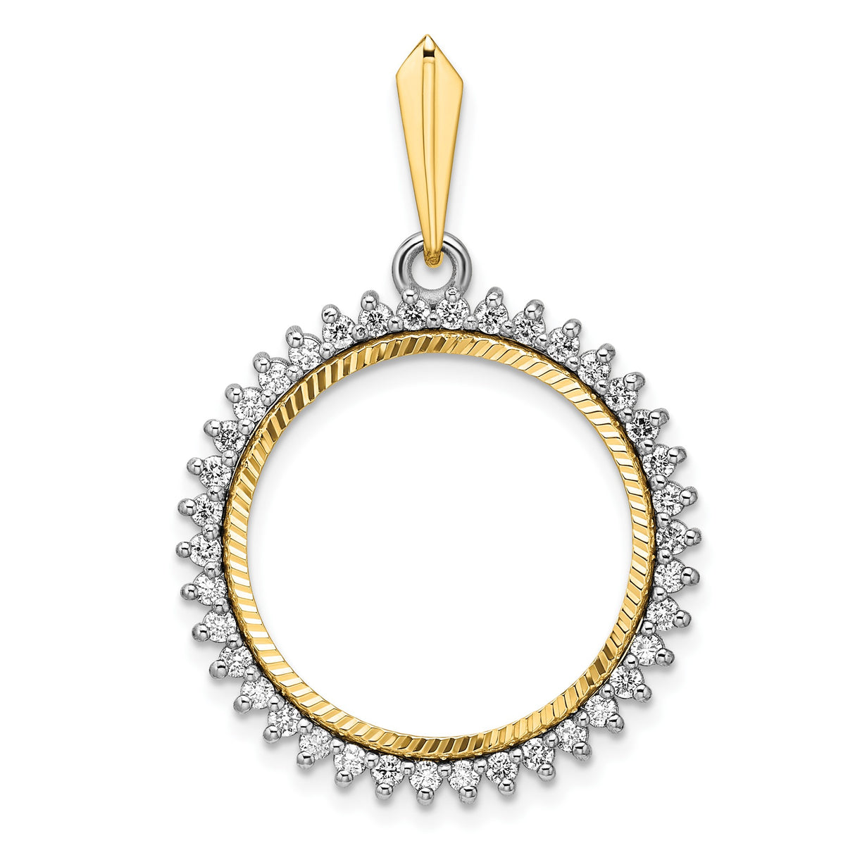 20 mm 14k Multi-Tone Gold coin bezel pendant for Canadian $10 Maple Leaf